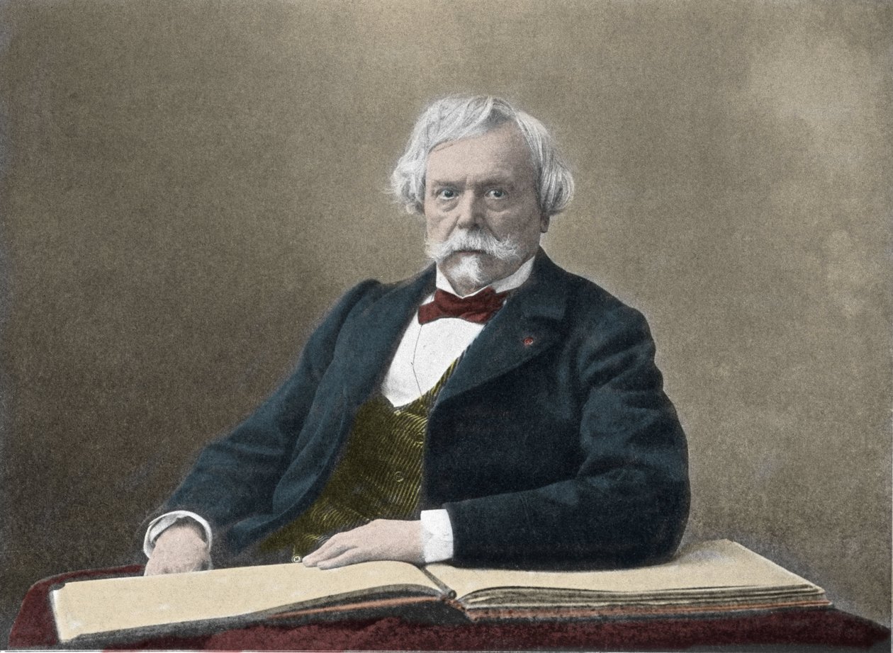 صورة للكاتب إدموند دي غونكور (1822-1896) صورة من أواخر القرن التاسع عشر بواسطة مصور فرنسي