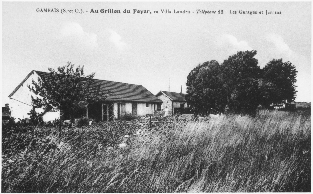 بطاقة بريدية تصور منزل هنري ديزاير لاندرو (1869-1922) في جامبايس بواسطة مصور فرنسي