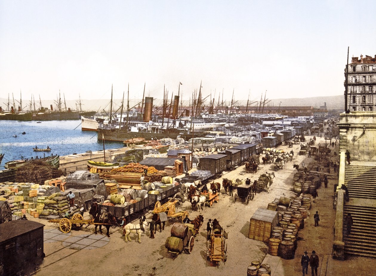Quai de la Joliette ، مرسيليا ، فرنسا ، حانة. 1890-1900 بواسطة مصور فرنسي