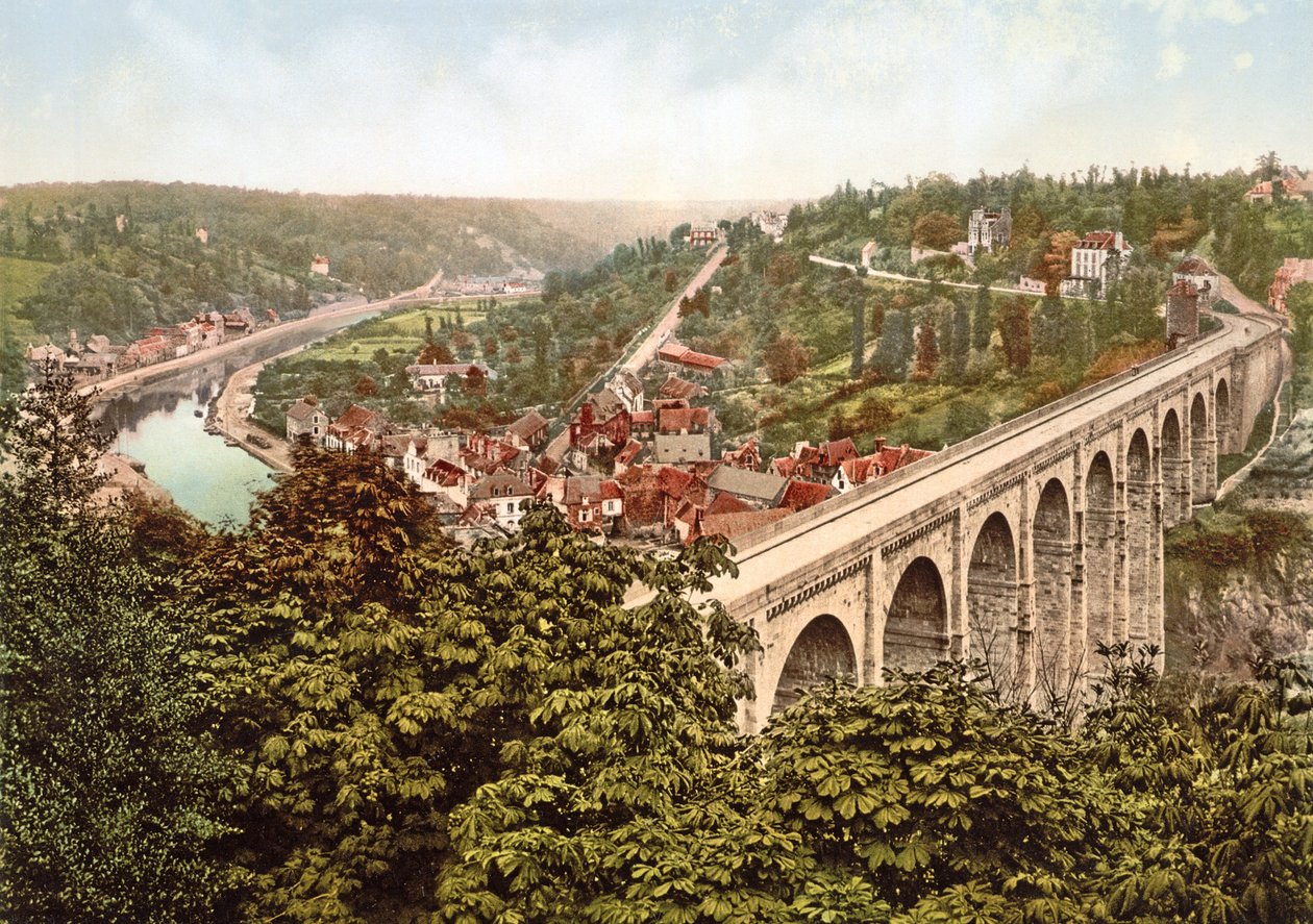 The Viaduct de Lanvallay ، دينان ، فرنسا ، 1890-1900 بواسطة مصور فرنسي