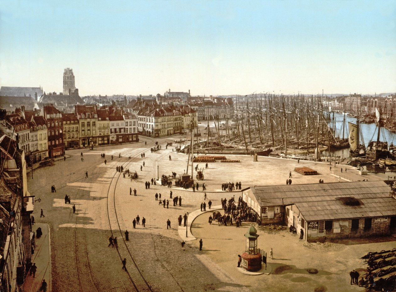 منظر لميناء دونكيرك ، 1890-1900 بواسطة مصور فرنسي