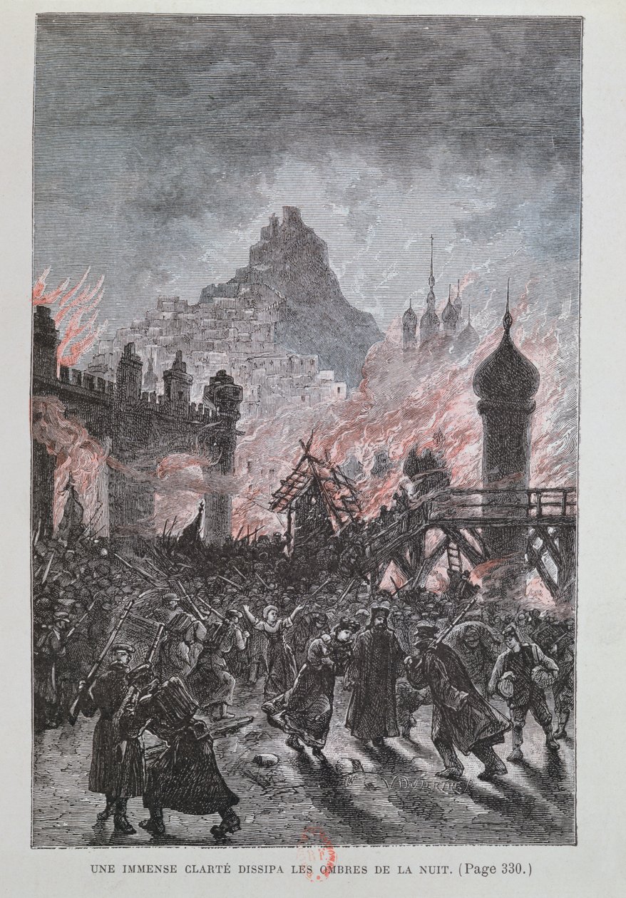 ضوء ضخم تبدد الظلال ، من ميشيل ستروجوف بقلم جول فيرن (1828-1905) 1893 بواسطة المدرسة الفرنسية
