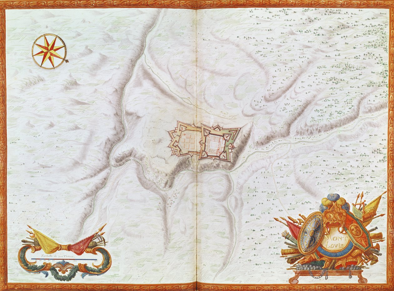 خطة مونت لويس ، من "أطلس لويس الرابع عشر" ، 1665 (الغواش) بواسطة المدرسة الفرنسية