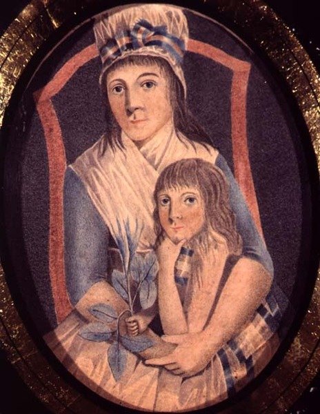 امرأة ثورية وابنها ، حوالي عام 1790 (ألوان مائية على ورق) بواسطة المدرسة الفرنسية