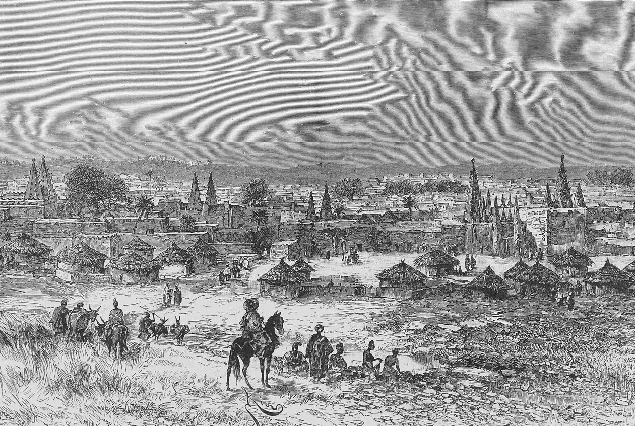 منظر لكونغ ، رسم توضيحي من "Du Niger au Golfe de Guinee ..." ، بقلم لويس غوستاف بينغر ، 1892 بواسطة المدرسة الفرنسية