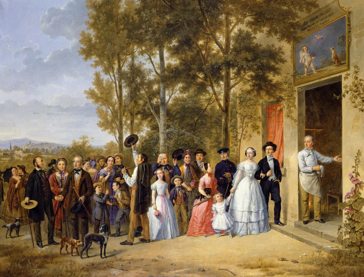 حفل زفاف في Coeur Volant ، Louveciennes ، c.1850 بواسطة المدرسة الفرنسية