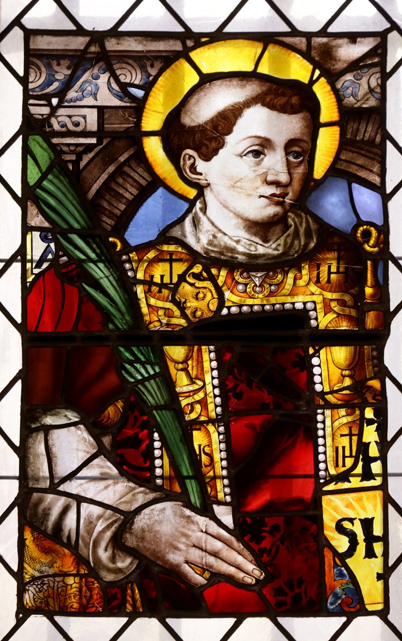 A deacon martyr (stained glass) بواسطة المدرسة الفرنسية