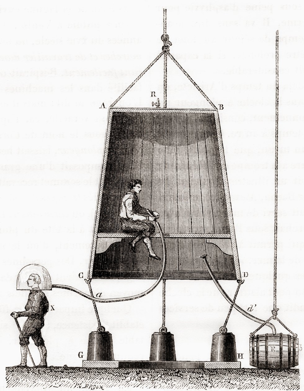 جرس غوص بناه هالي عام 1691 ، من "Les Merveilles de la Science" ، نُشر حوالي عام 1870 (نقش) بواسطة المدرسة الفرنسية