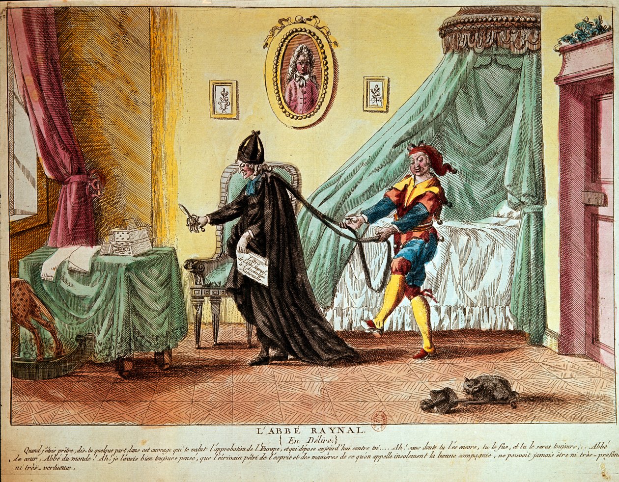 آبي رينال في هذيان ، 1790 ج (النقش اليدوي) بواسطة المدرسة الفرنسية