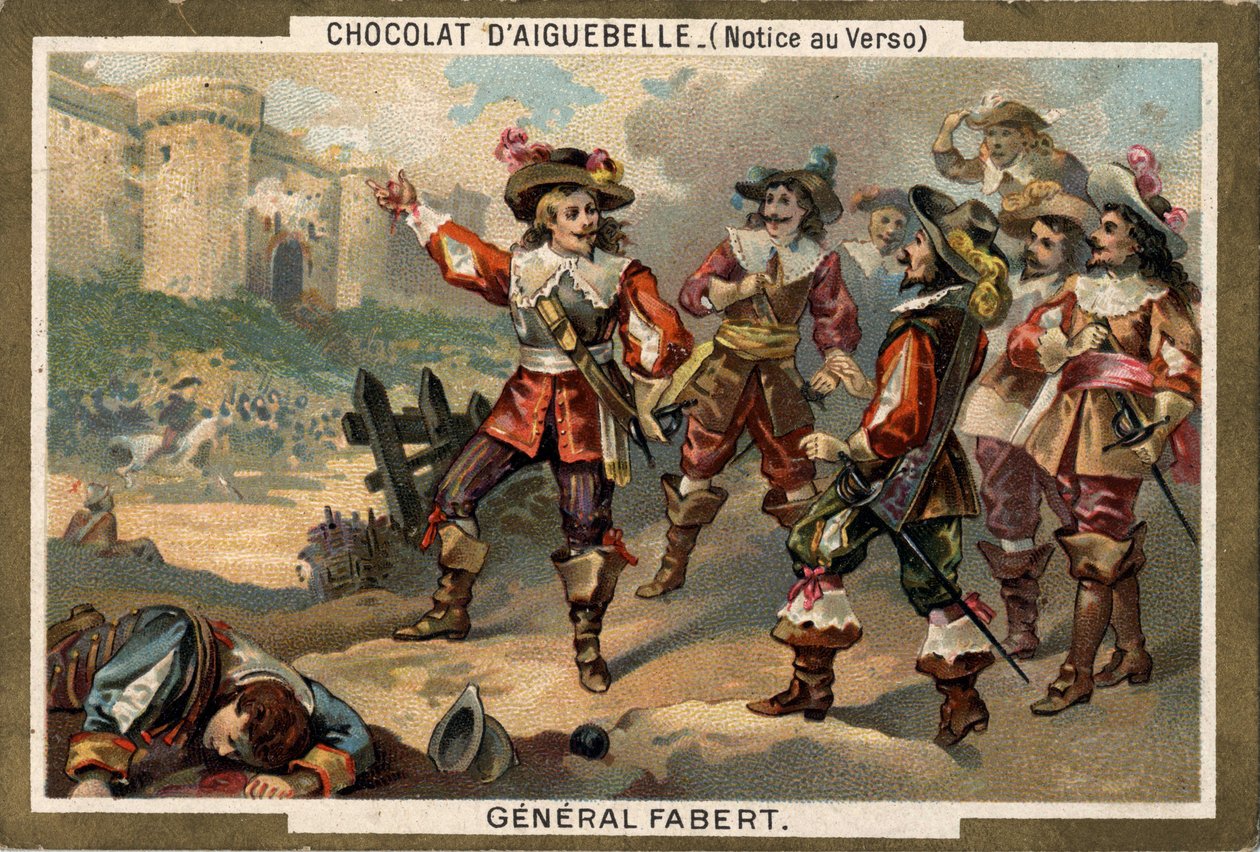 أبراهام دي فابير (1599-1662) ، ماريشال دو فرانس ، أثناء حصار ستيناي (مقاطعة ميوز) عام 1654. الطباعة الحجرية الملونة من القرن التاسع عشر. بواسطة المدرسة الفرنسية