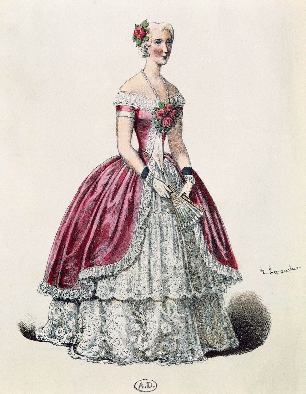 الممثلة أوجيني دوش (1821-1900) في دور البطولة في فيلم Lady of Camellias ، دراما من إخراج ألكسندر دوماس فلس (1824-1895) ، فرنسا بواسطة المدرسة الفرنسية