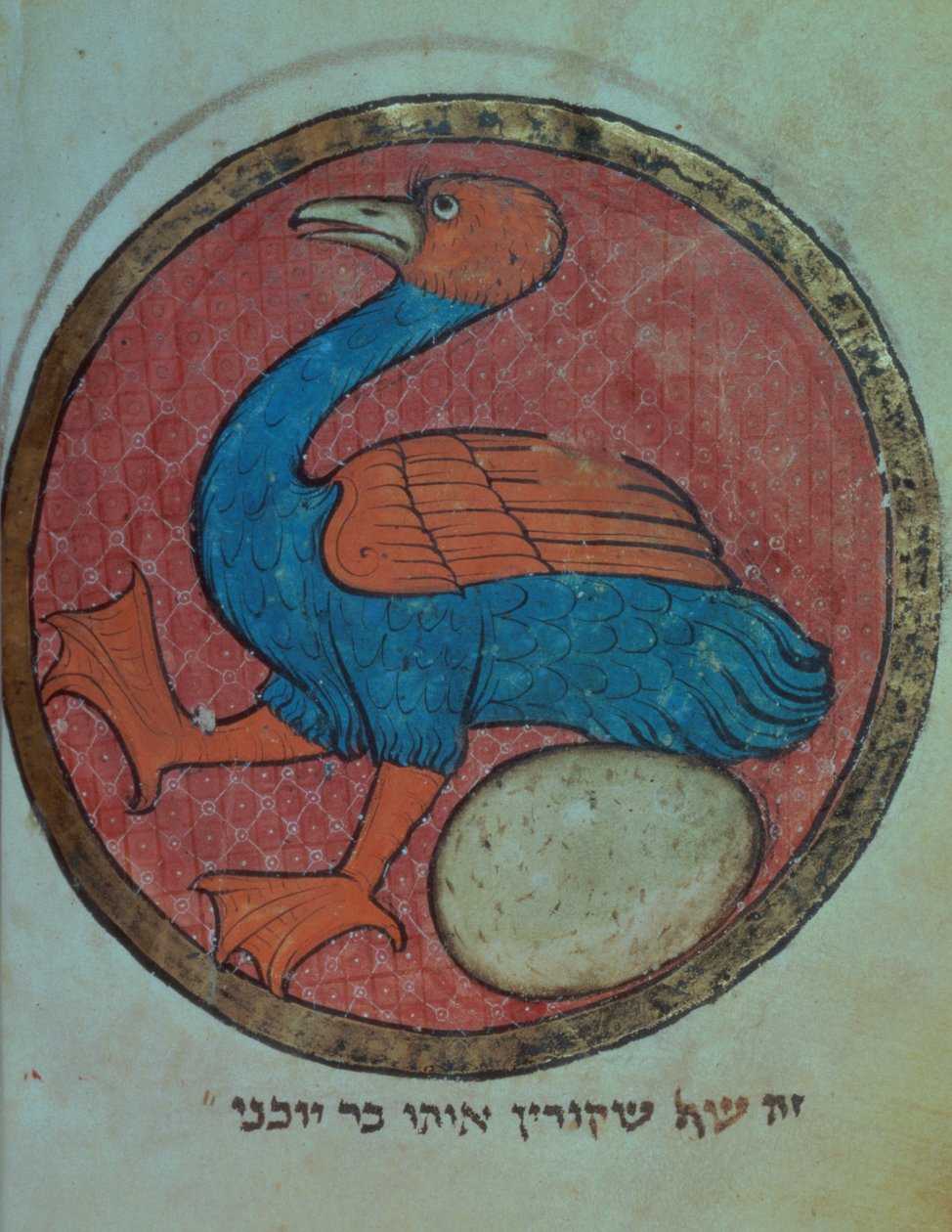 أضف 11639 f.517v طائر خيالي به بيضة ، من شمال فرنسي منوعات ، حوالي 1280 (رق) بواسطة المدرسة الفرنسية