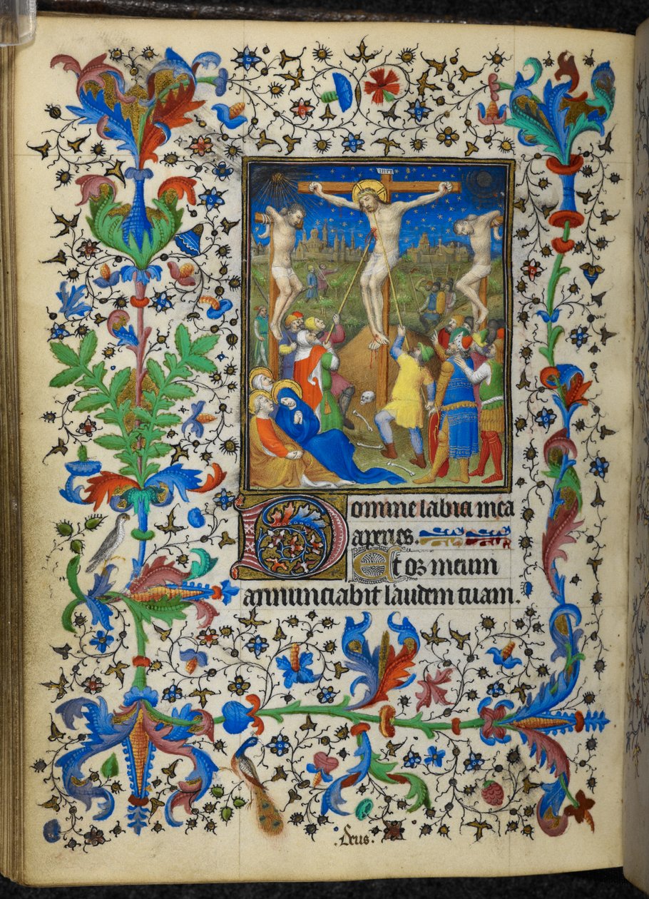 أضف 16997 f.153v صلب ، من Chevalier Hours ، c.1420 (رق) بواسطة المدرسة الفرنسية