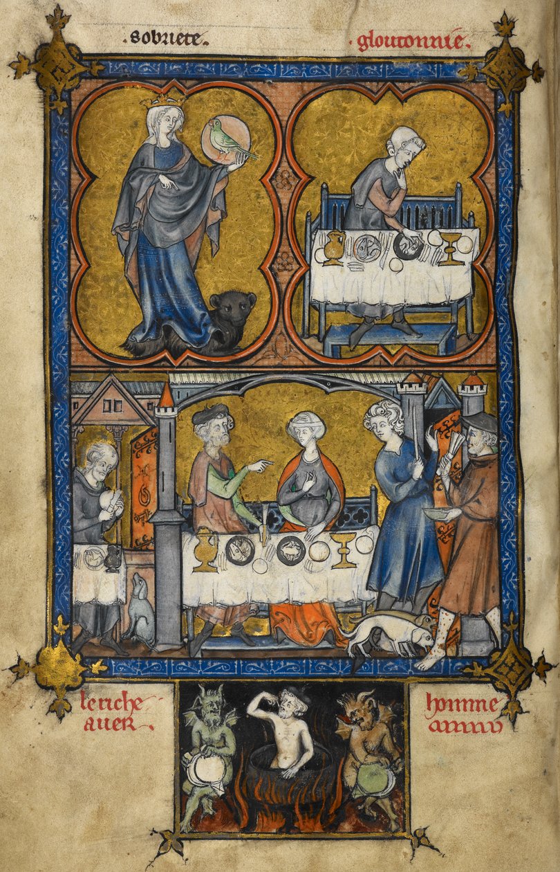 يضيف. 54180، f.188v La Somme le Roi (مسح للملك)، c.1295 Paris بواسطة المدرسة الفرنسية