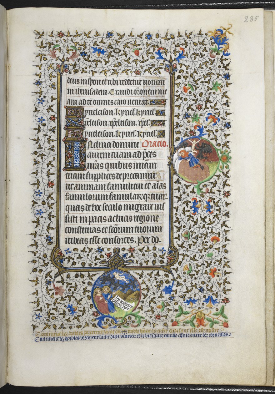 أضف MS 18850 f.285r كتاب الصلوات (ساعات بيدفورد) حوالي 1410-30 (حبر ، لون وذهب على ورق) بواسطة المدرسة الفرنسية