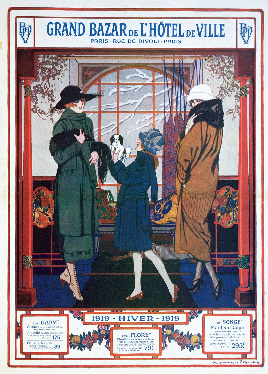 إعلان عن Grand Bazaar de l&39;Hotel de Ville ، شتاء 1919 بواسطة المدرسة الفرنسية
