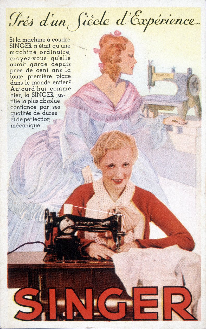 Advertising card for Singer sewing machines. بواسطة المدرسة الفرنسية
