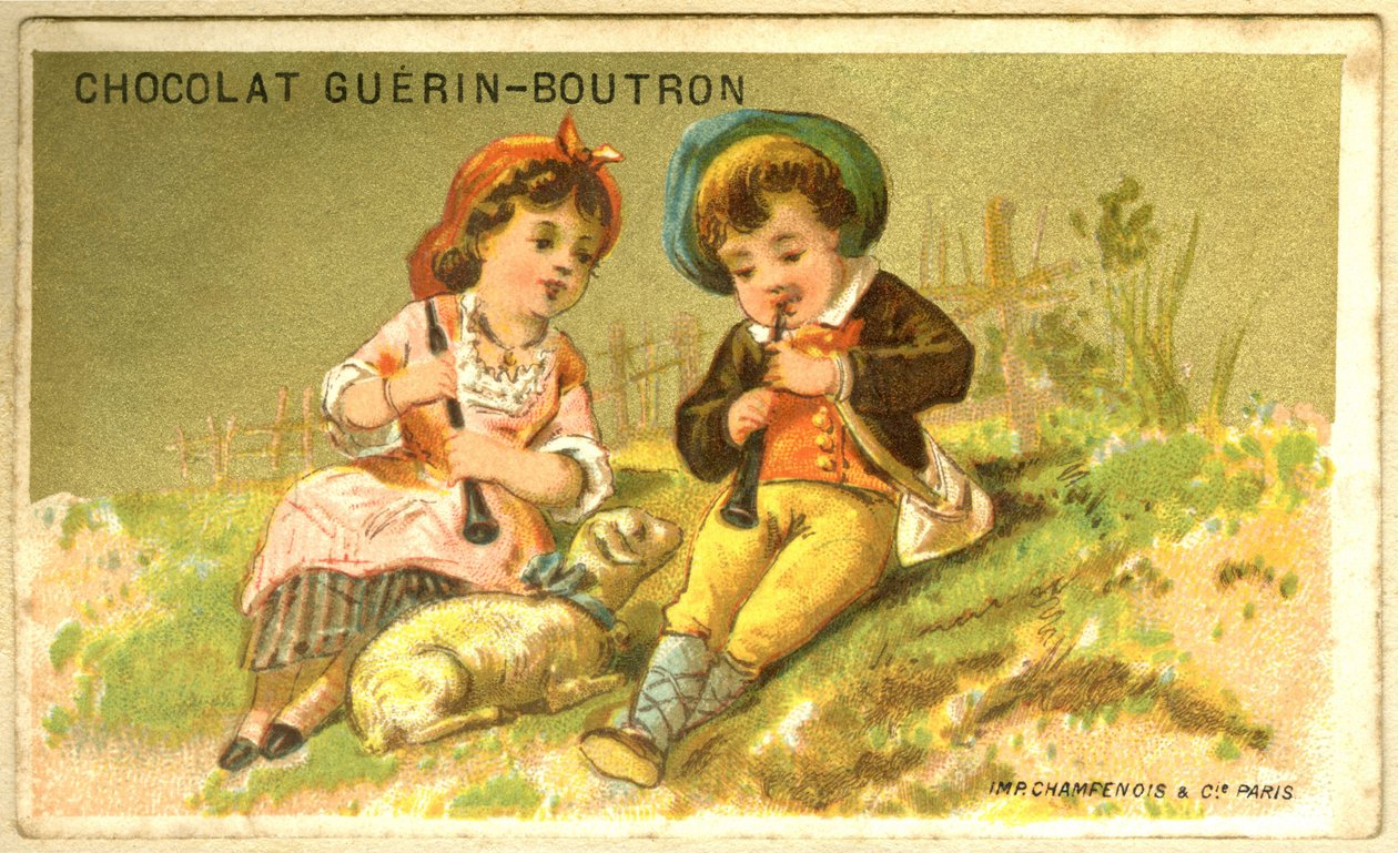 الطباعة الحجرية الملونة الإعلانية لشوكولاتة Guérin Boutron (Chromolithograph) بواسطة المدرسة الفرنسية