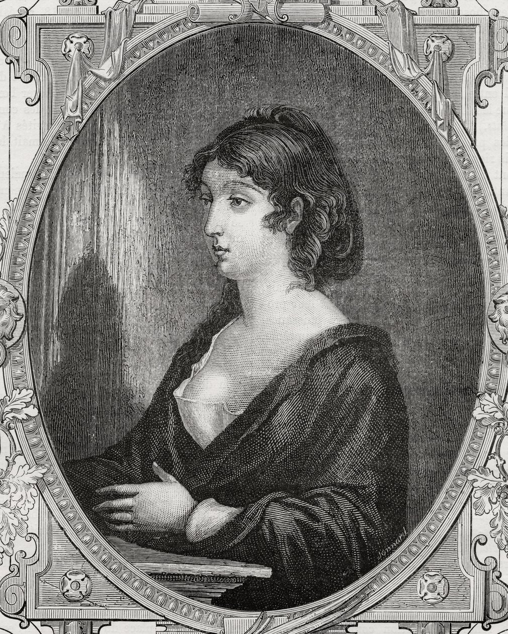 إيمي سيسيل رينو (1774-1794) منقوش بواسطة Pannemaker بعد رامبرت ، من "هيستوار دو لا ريفولونس فرانسيز" لوي بلانك (1811-1882) بواسطة المدرسة الفرنسية