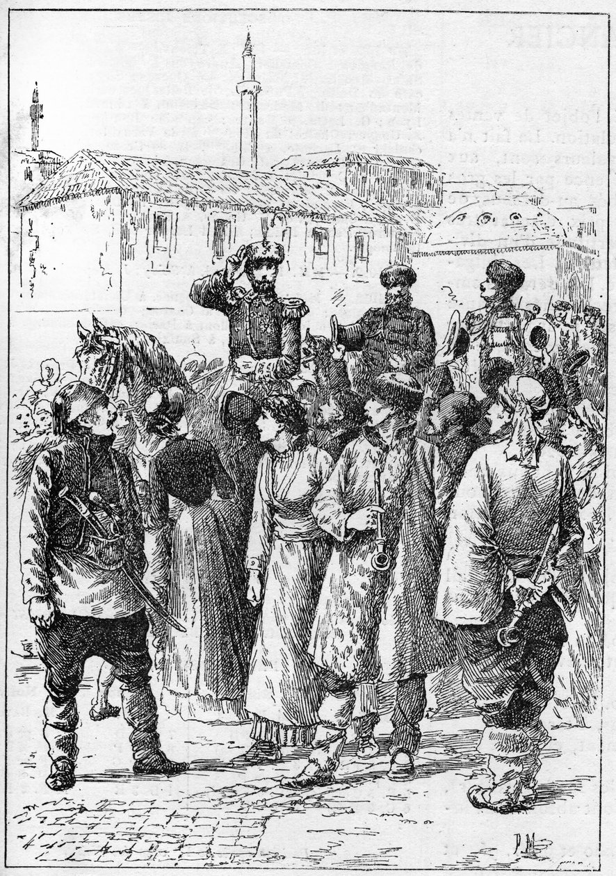 ألكسندر باتنبرغ - ألكسندر الأول ملك بلغاريا أو ألكسندر باتنبرغ (1857-1893) يصل إلى فيليبوبولي ليعلن اتحاد رومانيا وبلغاريا ، في "" العالم المصور " بواسطة المدرسة الفرنسية
