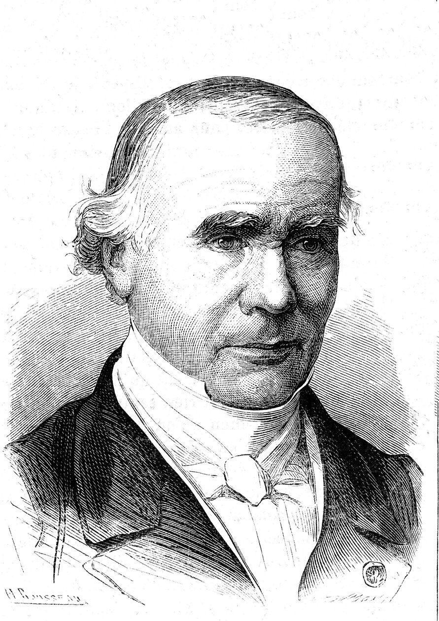 ألفريد فيلبور (1795-1867)، عالم التشريح والجراح الفرنسي، مخترع فرقة فيلبو. نقش 1867 بواسطة المدرسة الفرنسية