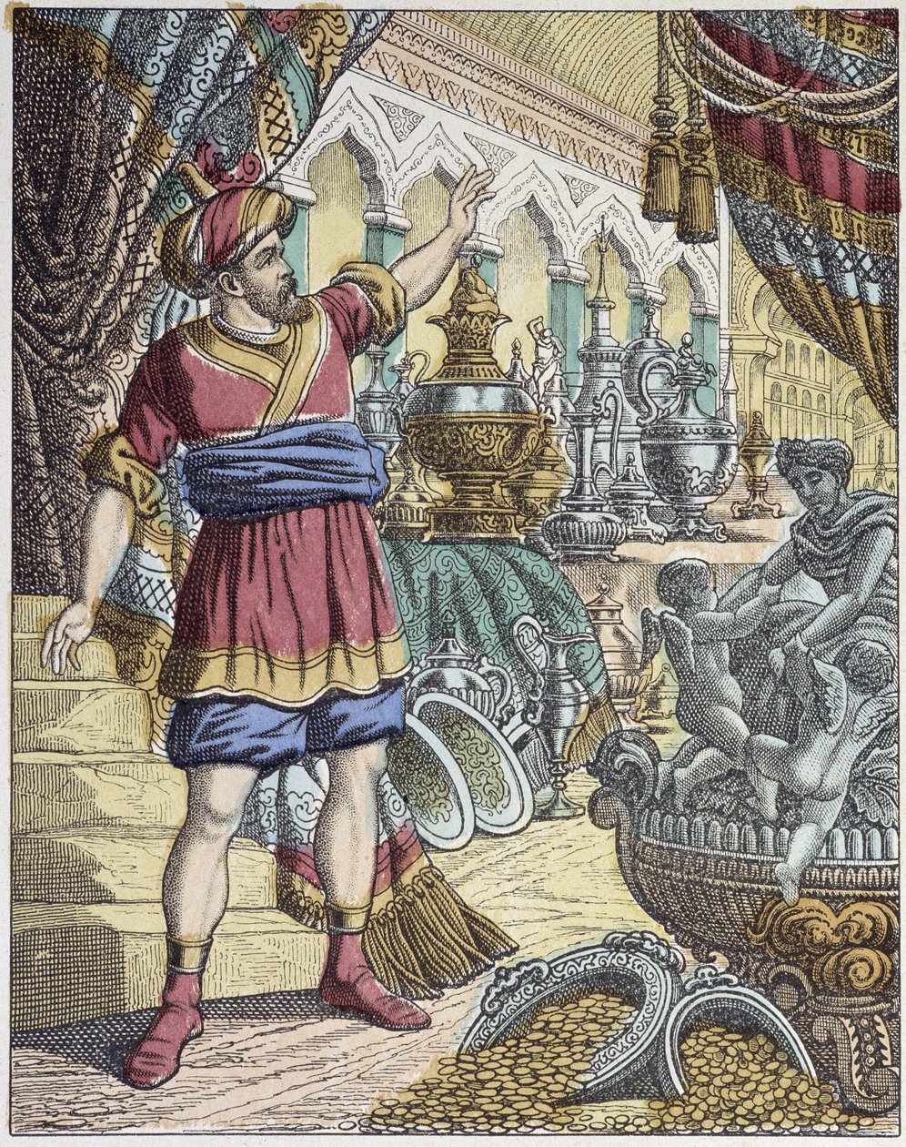 Ali-Baba (Ali Baba) in a treasure room. Tales of the thousand and one nights. - image of Epinal, Pellerin بواسطة المدرسة الفرنسية