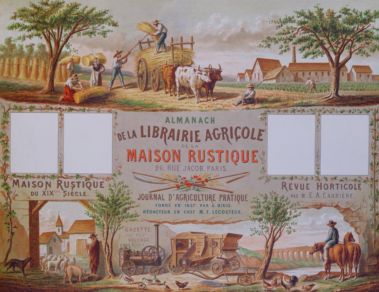 تقويم مكتبة الزراعة La Maison Rustique ، عام 1860 (نقش الألوان) بواسطة المدرسة الفرنسية