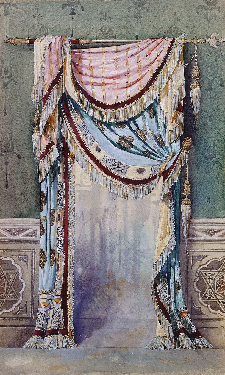 الداخلية بتصميم ستارة ، c.1880 بواسطة المدرسة الفرنسية