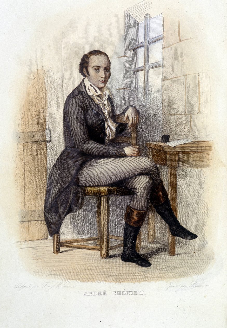 Andre Chenier (1762-1794), French poet, a la Concierge - in “Le Plutarque francais”, Ed. Mennechet بواسطة المدرسة الفرنسية