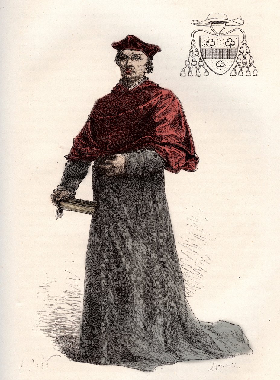 أنطوان دوبرات ، الكاردينال الفرنسي ليجات (1463-1535) - الكاردينال أنطوان دوبرات (1463-1535) - نقش من "" تاريخ فرنسا الذي روى لأحفادي "" - بقلم فرانسوا غيزو - 1872-1876 بواسطة المدرسة الفرنسية