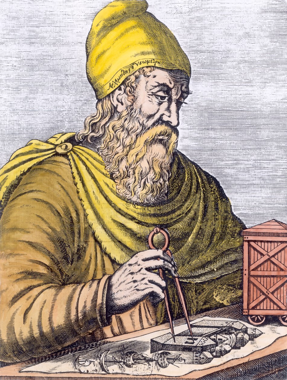 أرخميدس (287-212 قبل الميلاد) (تلوين لاحق) بواسطة المدرسة الفرنسية