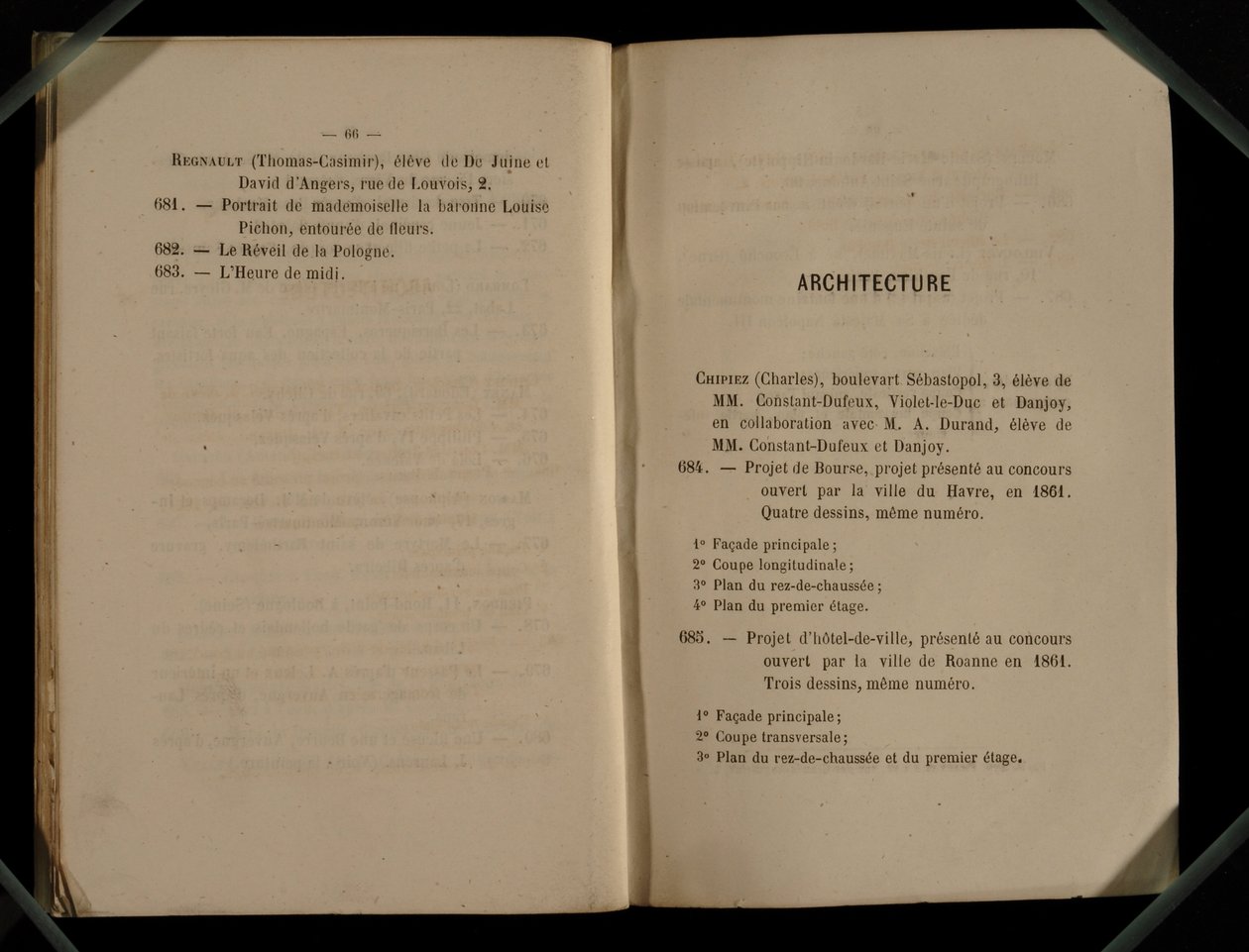 فصل العمارة ، من صالون الرفض 1863 بواسطة المدرسة الفرنسية