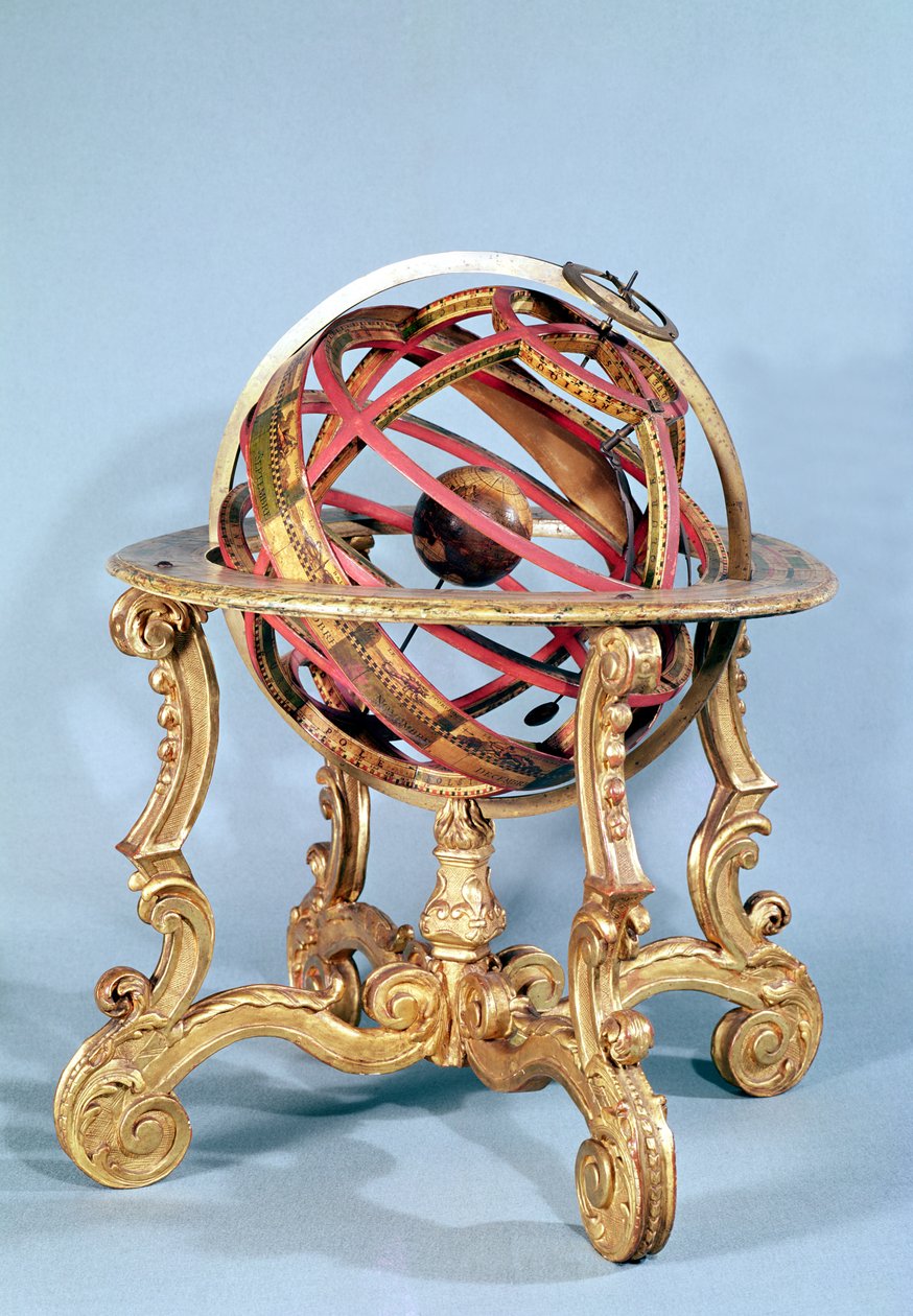 المجال armillary (الخشب المذهب) بواسطة المدرسة الفرنسية