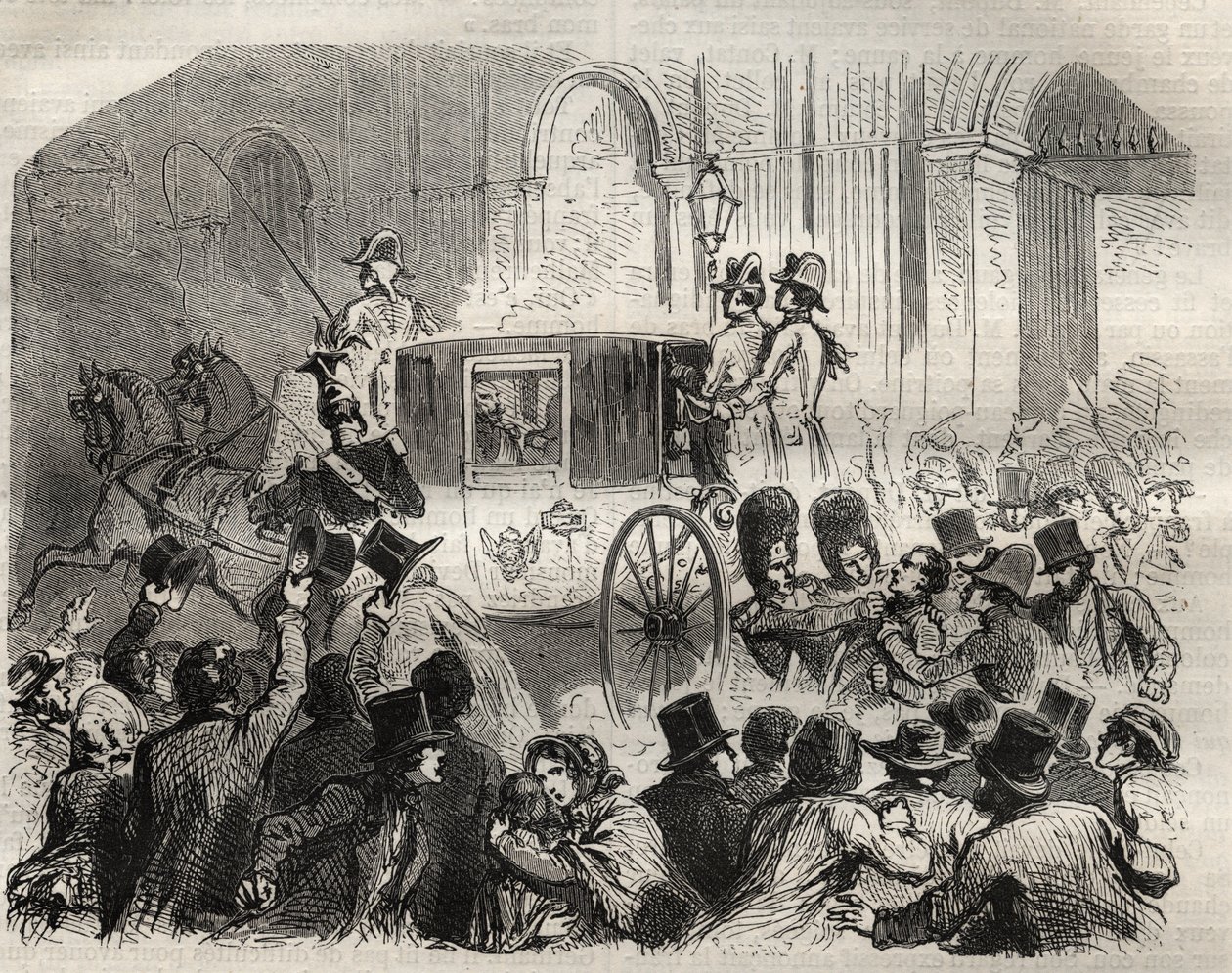 اعتقال لويس أليبو بعد محاولة اغتياله لويس فيليب الأول (1773-1850) ، ملك فرنسا ، 25 يونيو بواسطة المدرسة الفرنسية