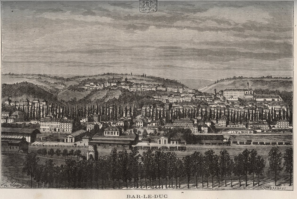 Bar-le-Duc (Bar le Duc) - قسم Meuse - نقش في "La France illustree: الجغرافيا والتاريخ والإدارة الإحصائية" بواسطة VA Malt-Brown. 1884 بواسطة المدرسة الفرنسية