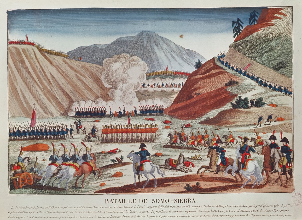 معركة سوموسييرا في 30 نوفمبر 1808 بواسطة المدرسة الفرنسية