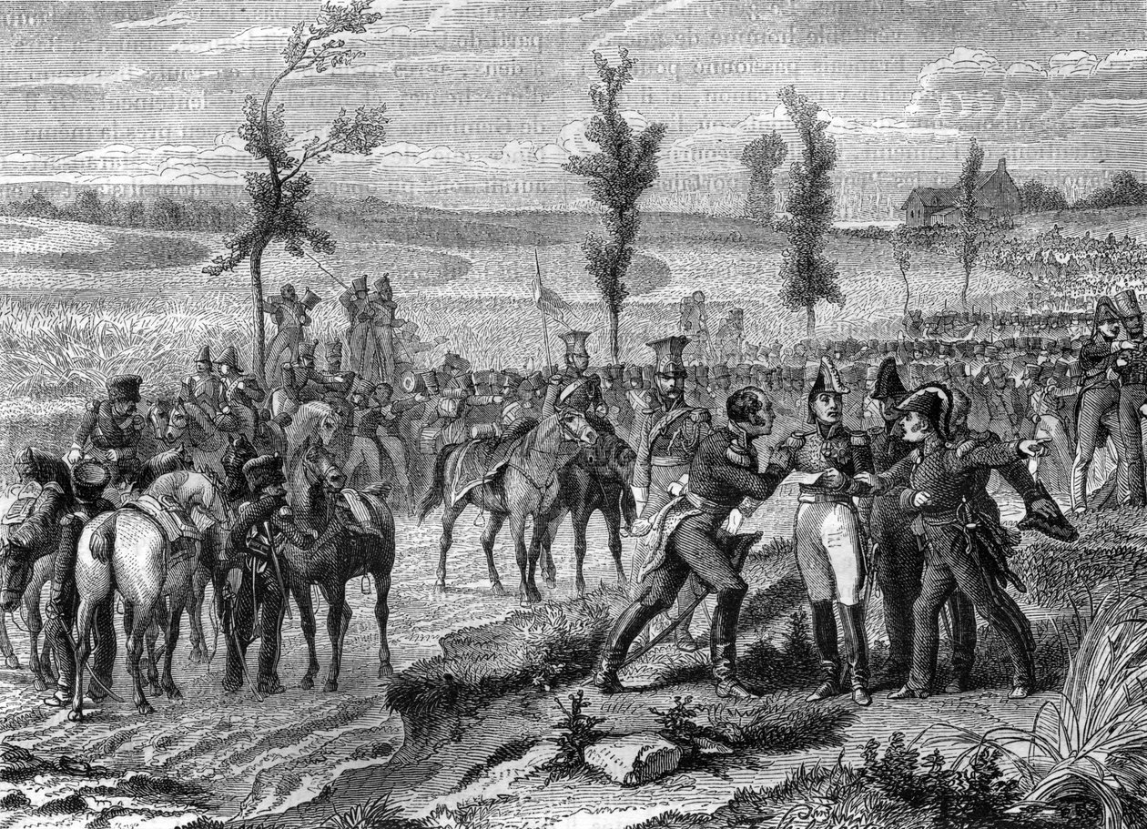 Battle of Waterloo, War of the Seventh Coalition in 1815, illustration from 