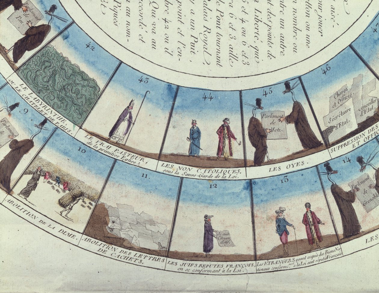 لعبة اللوح على أساس الثورة الفرنسية ، c.1790 بواسطة المدرسة الفرنسية