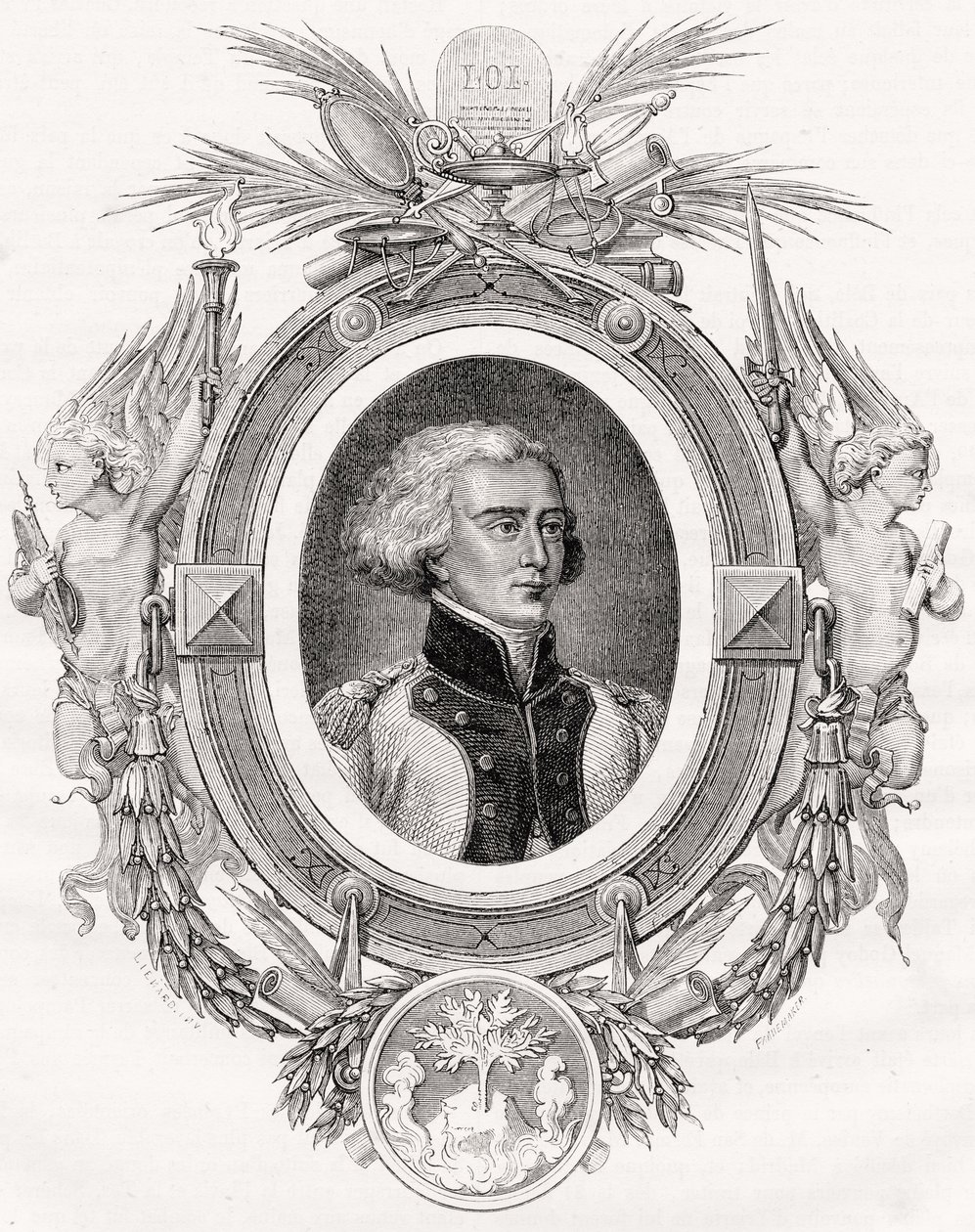 Bon-Adrien Jeannot de Moncey ، دوق Conegliano ، منقوش بواسطة Pannemaker-Ligny بعد Linard ، من "Histoire de la Revolution Française" بواسطة Louis Blanc (1811-1882) بواسطة المدرسة الفرنسية