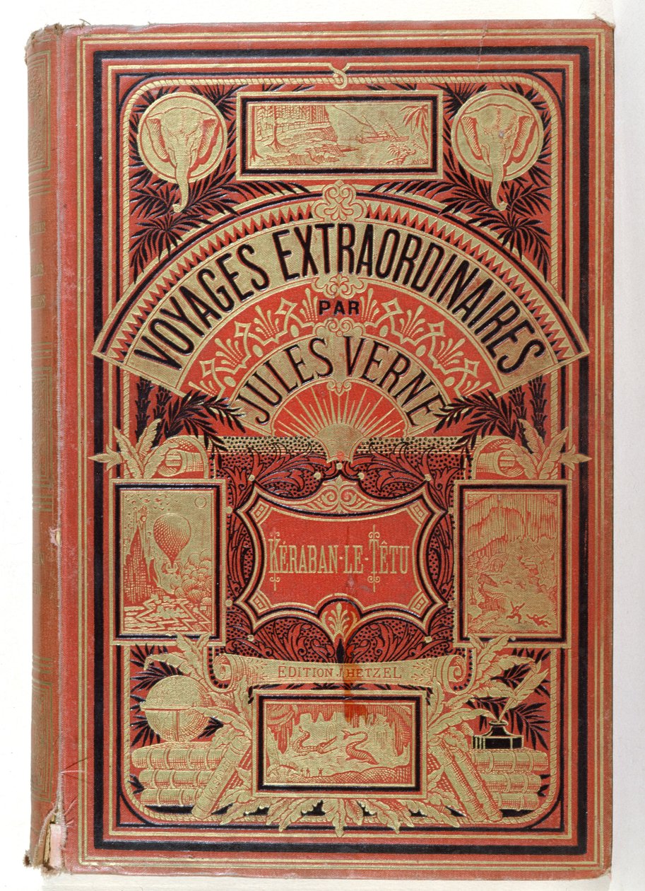 غلاف كتاب Keraban the Inflexible by Jules Verne (1828-1905) ، إصدارات Hetzel ، 1883 بواسطة المدرسة الفرنسية