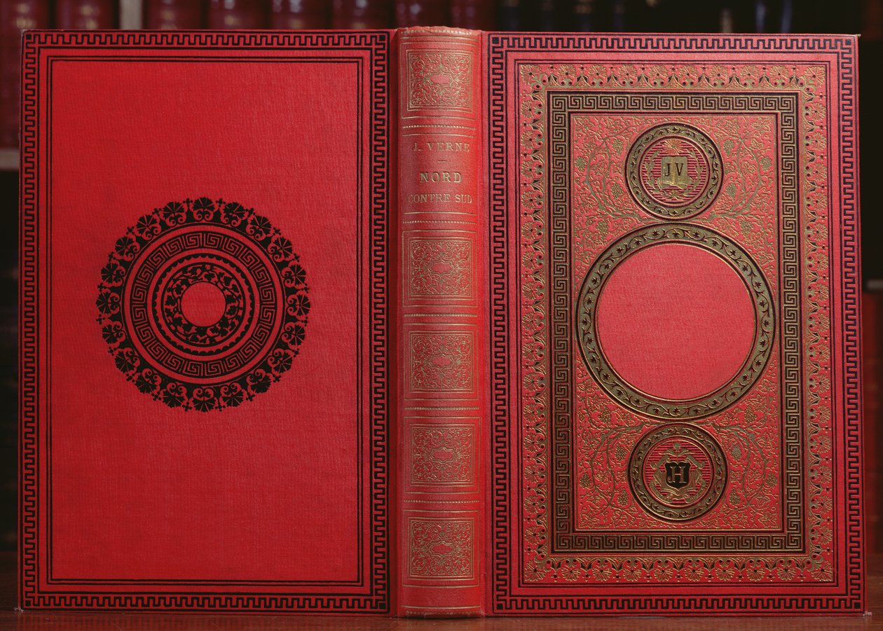 غلاف كتاب الشمال ضد الجنوب من جول فيرن (1828-1905) (جلد) بواسطة المدرسة الفرنسية