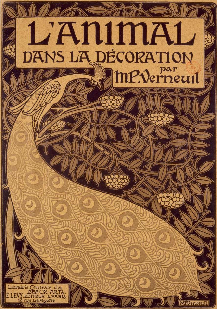 جاكيت الكتاب لـ LAnimal dans la Decoration by Maurice Pillard Verneuil ، تم نشره عام 1897 بواسطة المدرسة الفرنسية