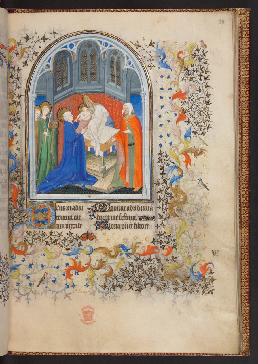 كتاب الصلوات ، إضافة MS 32454 f.38r ، فرنسا بواسطة المدرسة الفرنسية