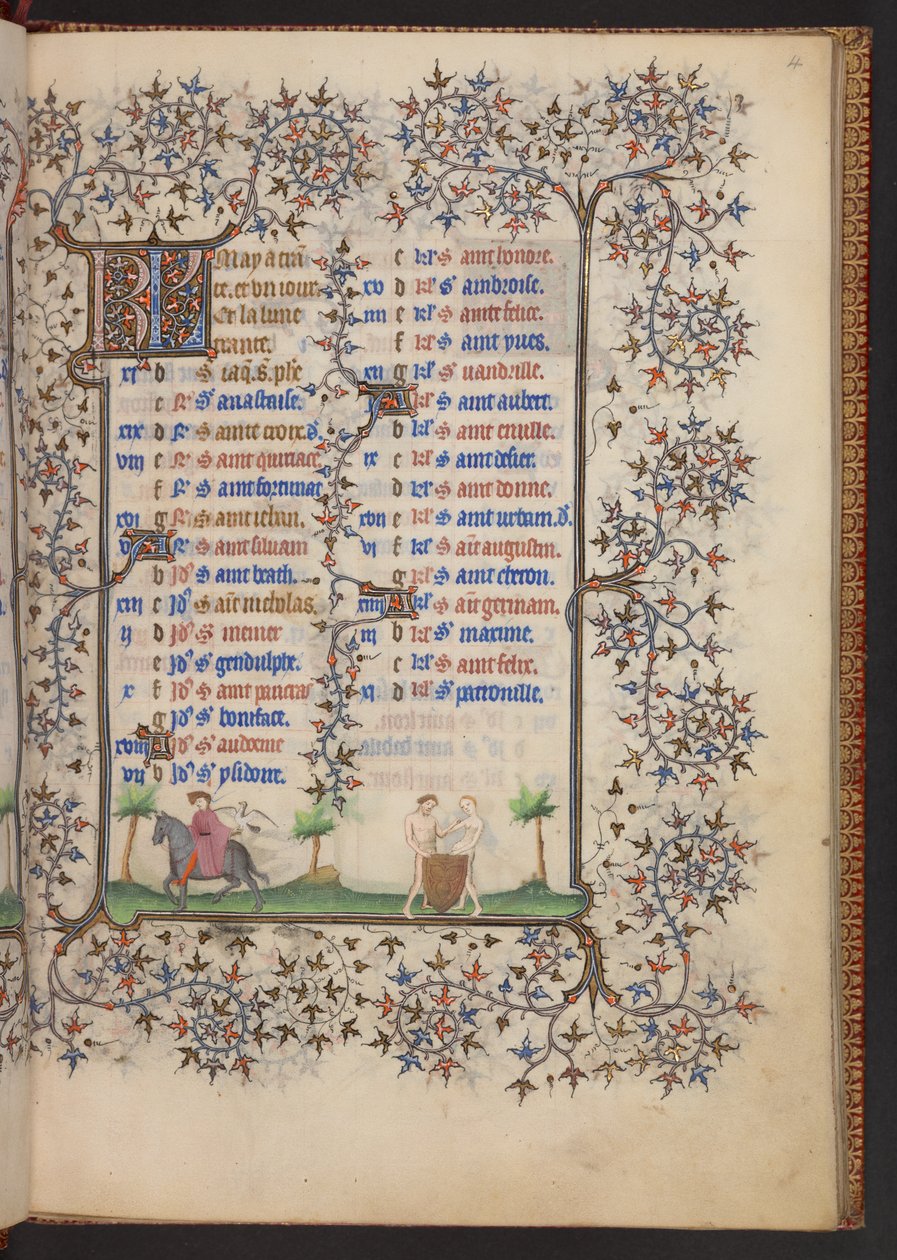 كتاب الصلوات ، إضافة MS 32454 f.4r ، فرنسا بواسطة المدرسة الفرنسية