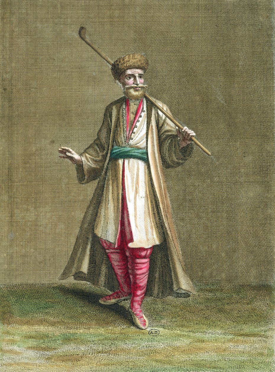 الزي البلغاري ، رسم توضيحي من مجموعة أزياء بلاد الشام ، 1707-8 بواسطة المدرسة الفرنسية