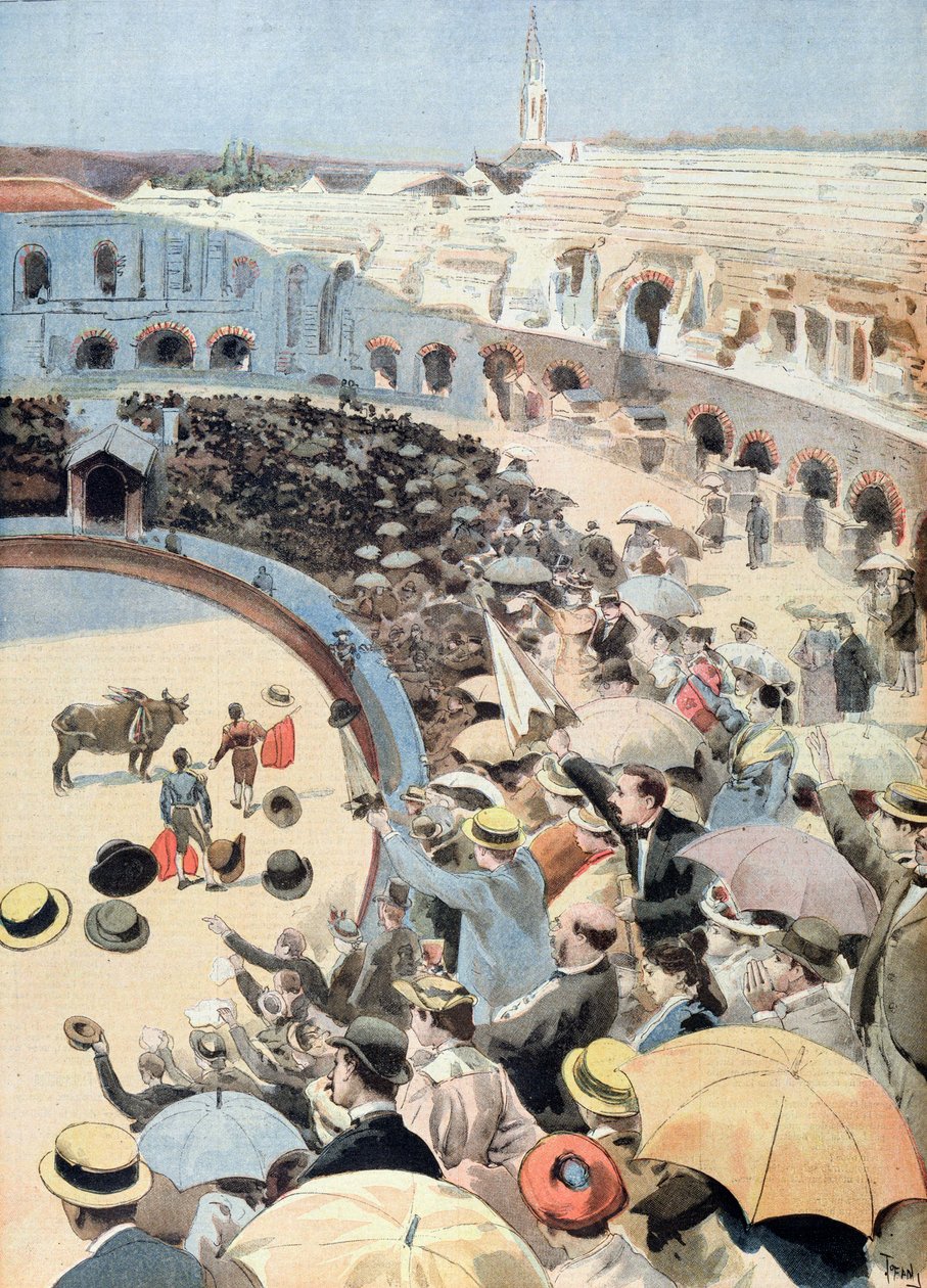 مصارعة الثيران في نيم ، توضيح من لو بيتيت جورنال ، 1894 بواسطة المدرسة الفرنسية