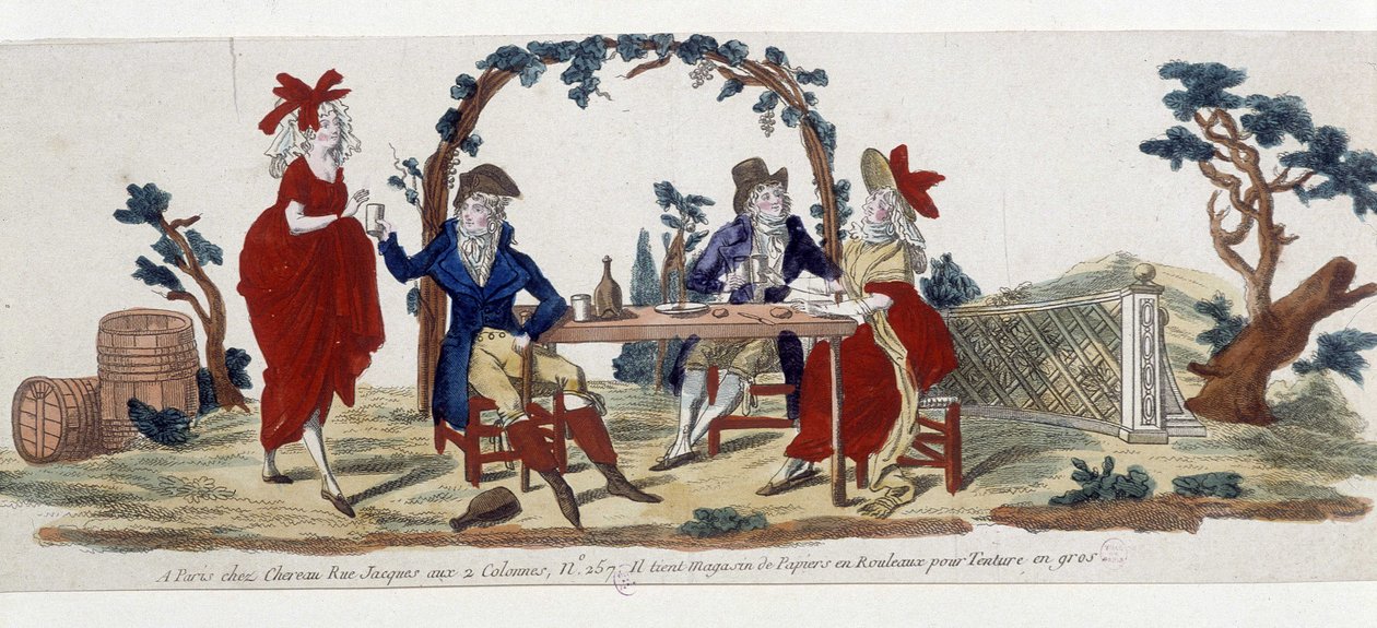 Café à Paris: chez Chereau, rue Jacques - engraving بواسطة المدرسة الفرنسية