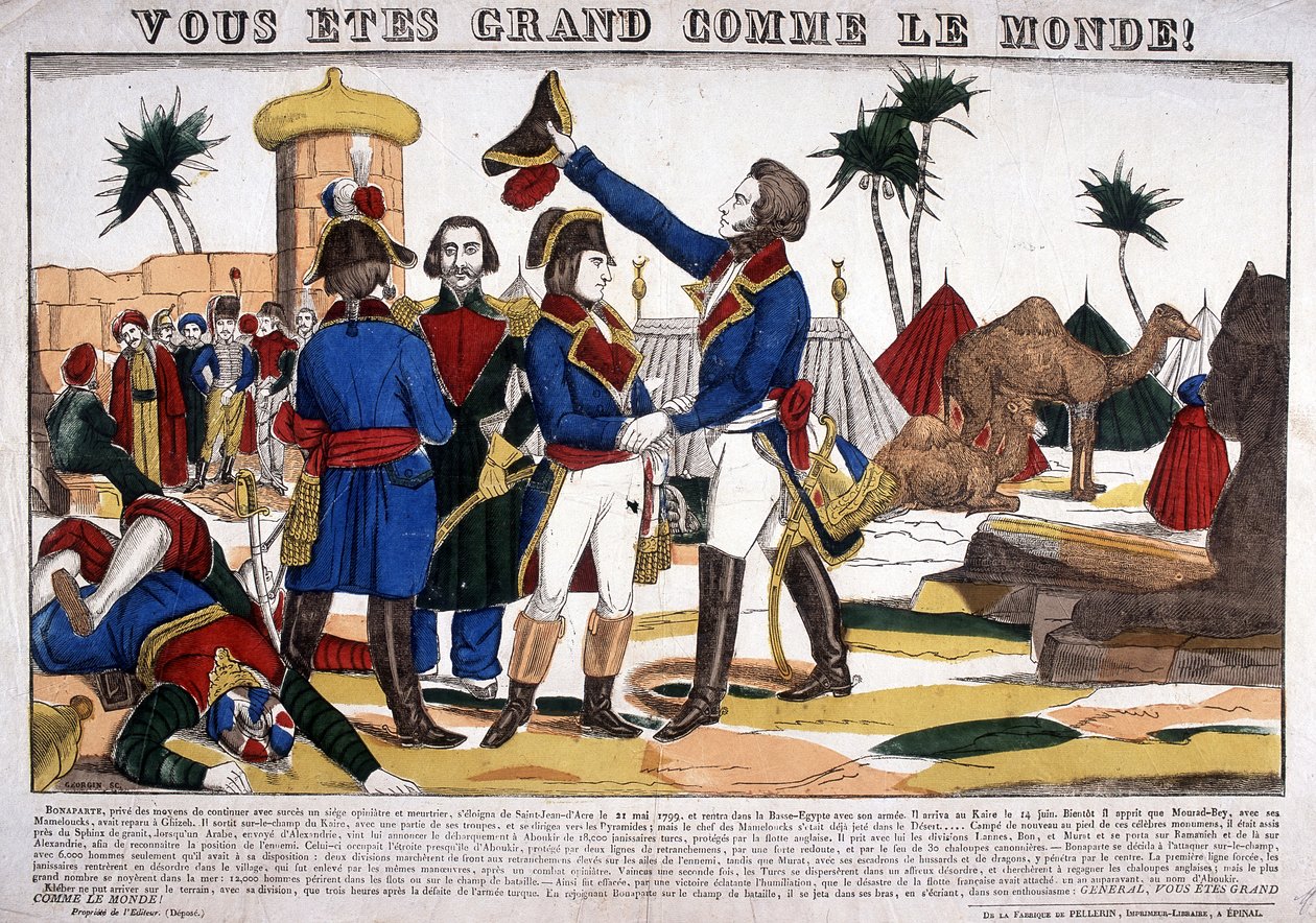 حملة (إكسبيديشن) لمصر (1798-1801) بقيادة نابليون بونابرت عام 1799. صورة إبينال بواسطة المدرسة الفرنسية