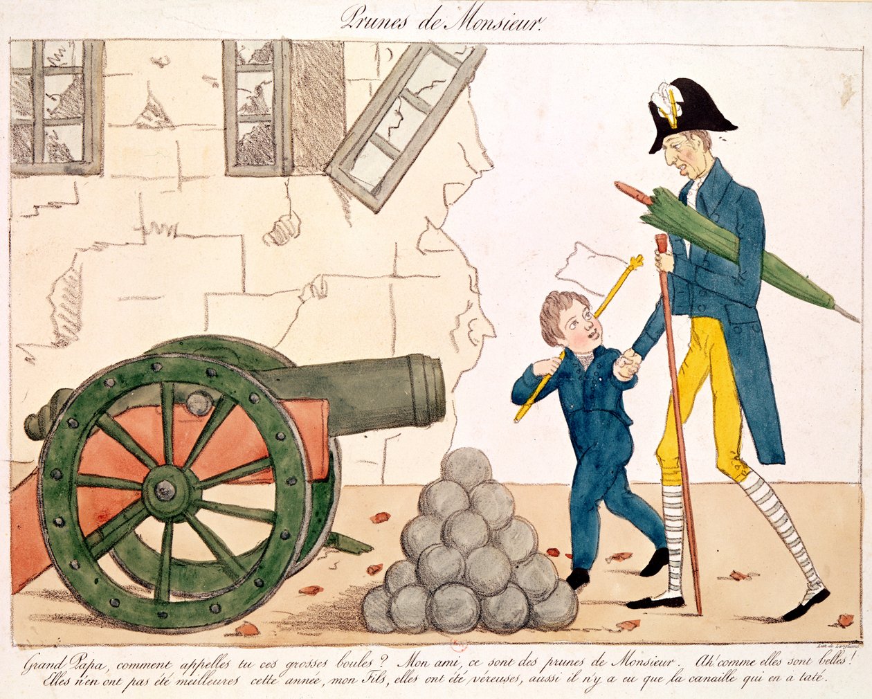 كاريكاتير تشارلز العاشر (1757-1836) وهنري (1820-1883) دوك دي بوردو ، 25 يوليو 1830 بواسطة المدرسة الفرنسية