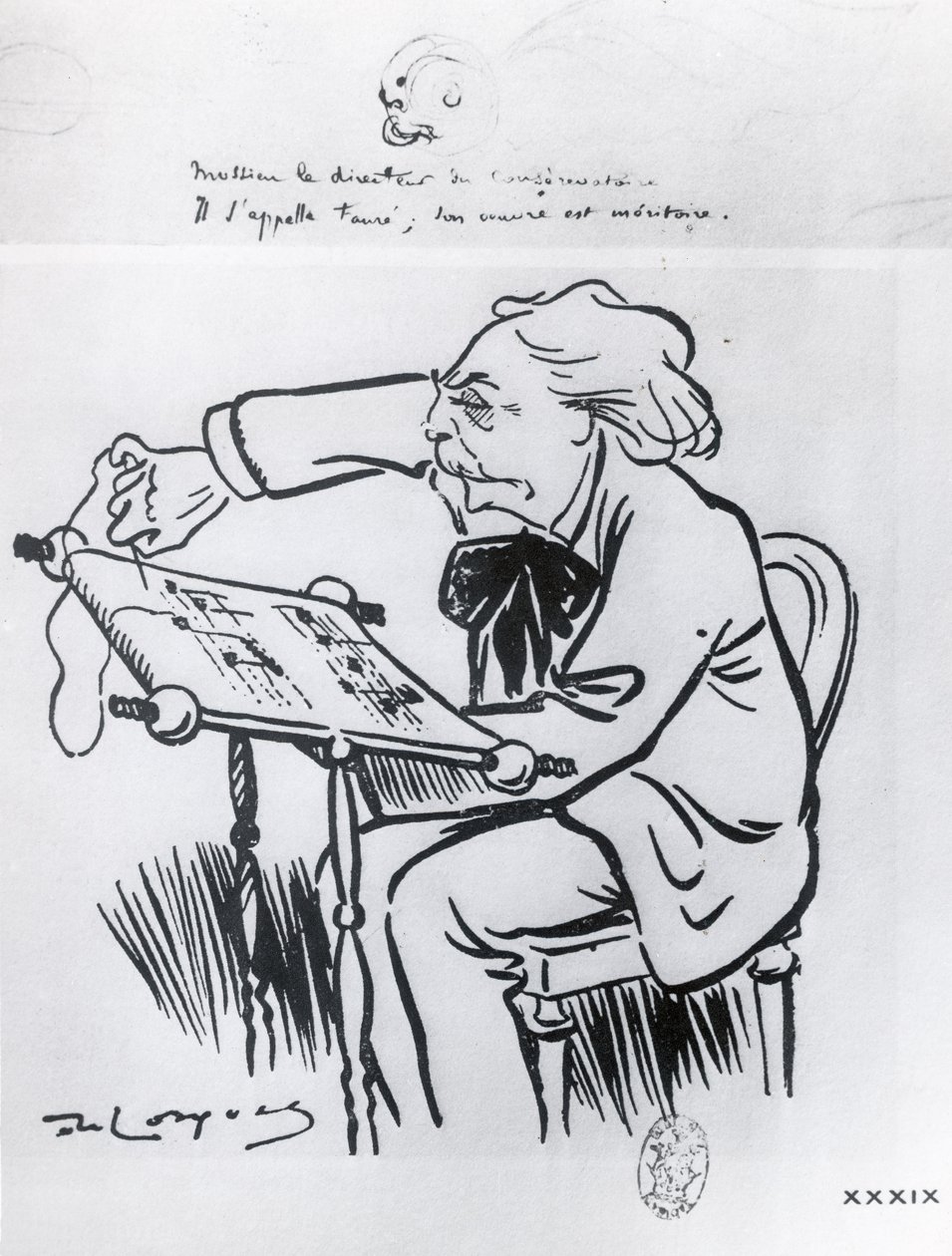كاريكاتير غابرييل فوري (1845-1924) بواسطة المدرسة الفرنسية